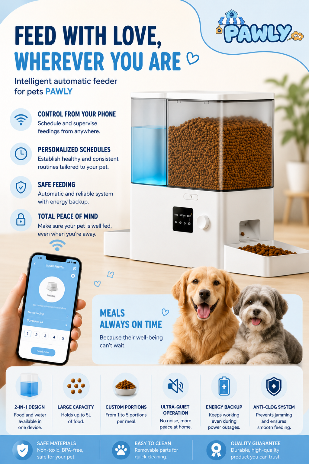 Alimentación Inteligente y Agua Fresca para tu Mascota, las 24 Horas